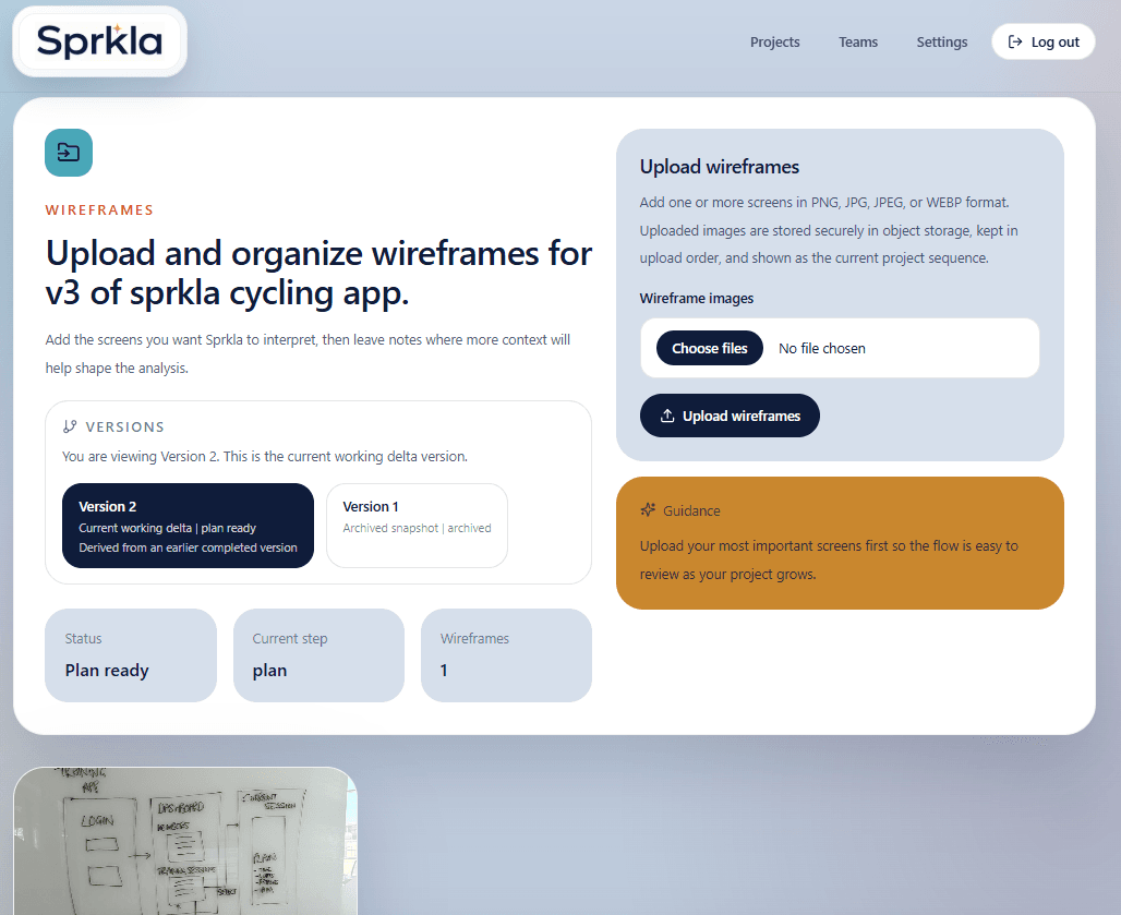 Wireframe upload