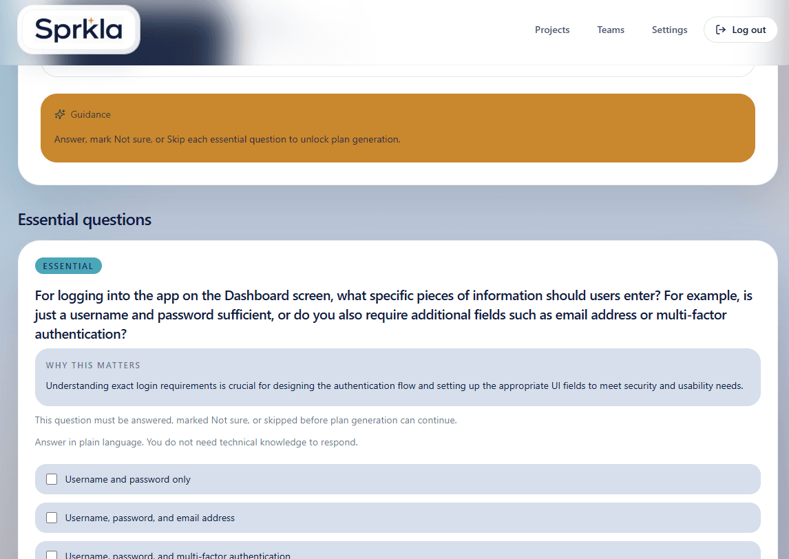 Clarification questions